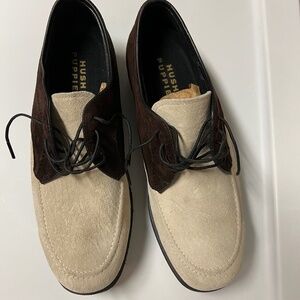 Hush Puppies Golf Shoes Womens Vintage Brown/Cream Suede Leather w Metal Cleats